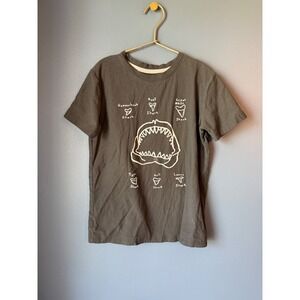 Tea Collection Kids Shark Tooth Identification Graphic T-Shirt Gray Size 10